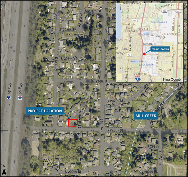 Mill Creek Project location map and aerial photo